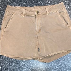 American Eagle Khaki Midi Shorts